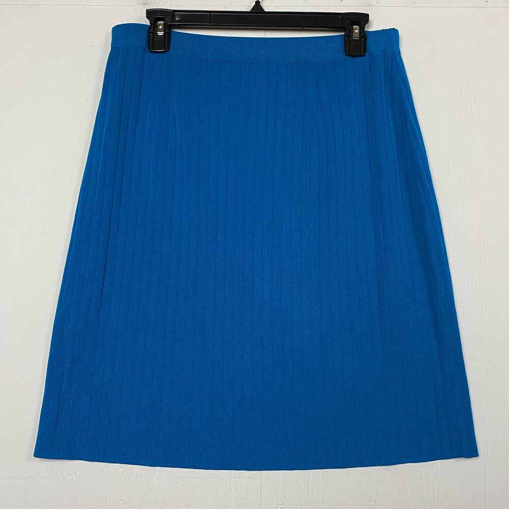 Misook Bright Blue Ribbed Pencil Skirt